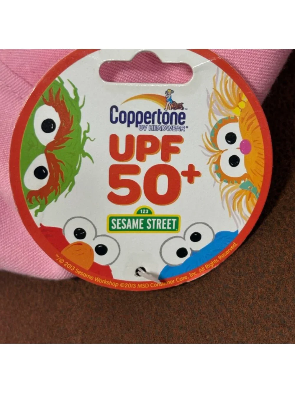Sesame Street Coppertone UPF 50+ Pink Baby Hat Abby Cadabby Embroidery